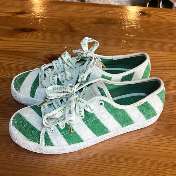 kate spade Shoes - Keds x Kate Spade Kickstart Terry Sneakers green white striped Christmas size 7